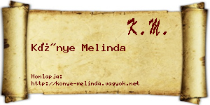 Könye Melinda névjegykártya